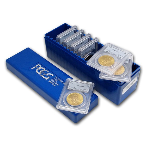 7-Coin $20 Saint-Gaudens Gold Double Eagle Date Set MS-63 PCGS 7-Coin $20 Saint-Gaudens Gold Double Eagle Date Set MS-63 PCGS